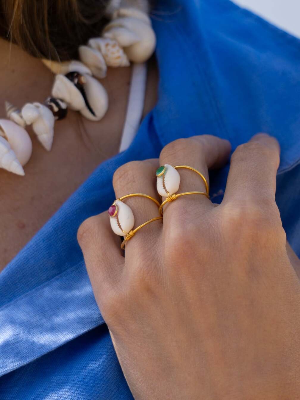 Bague Sari rose - Plaqué or