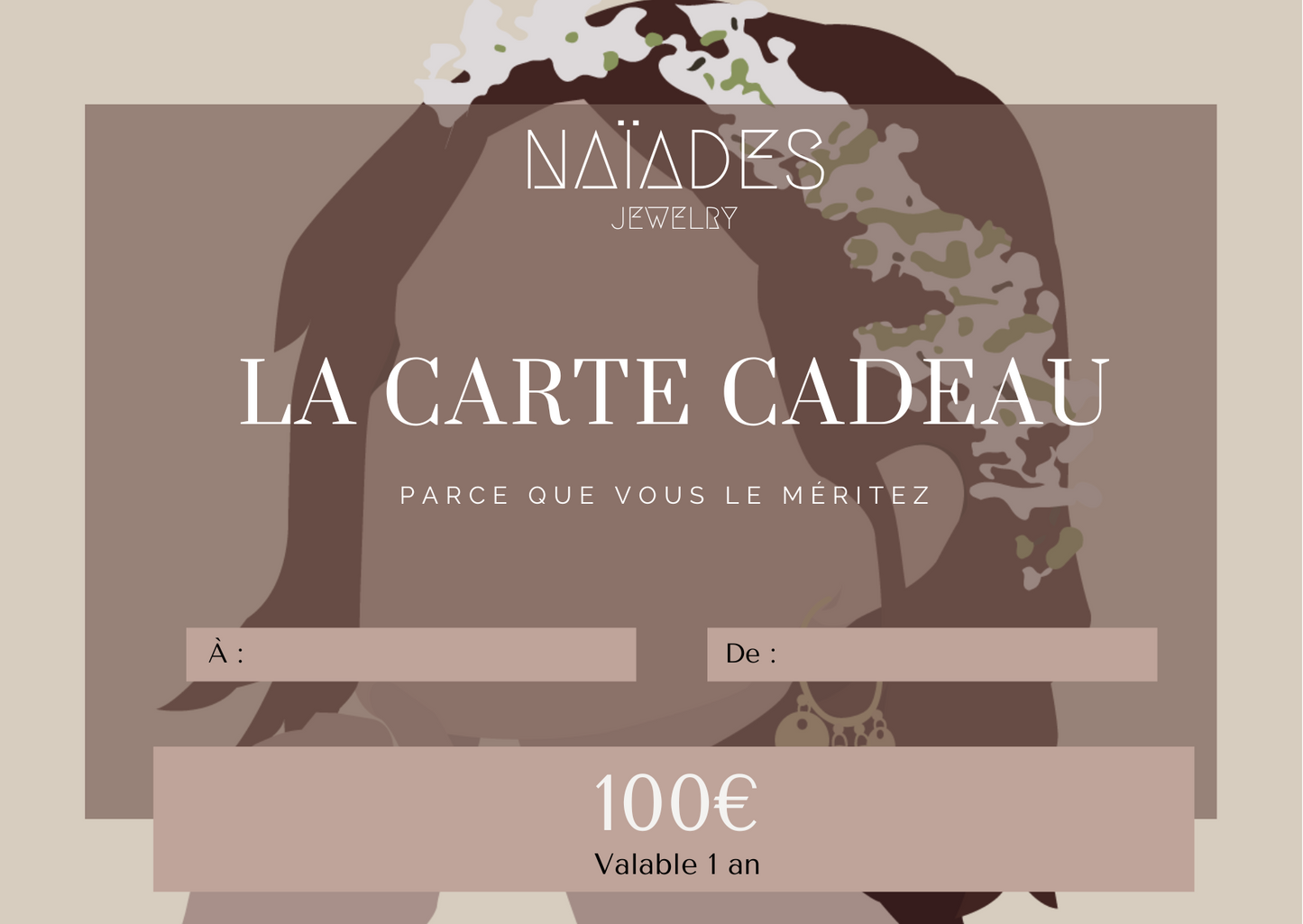 La carte-cadeau Naïades Jewelry