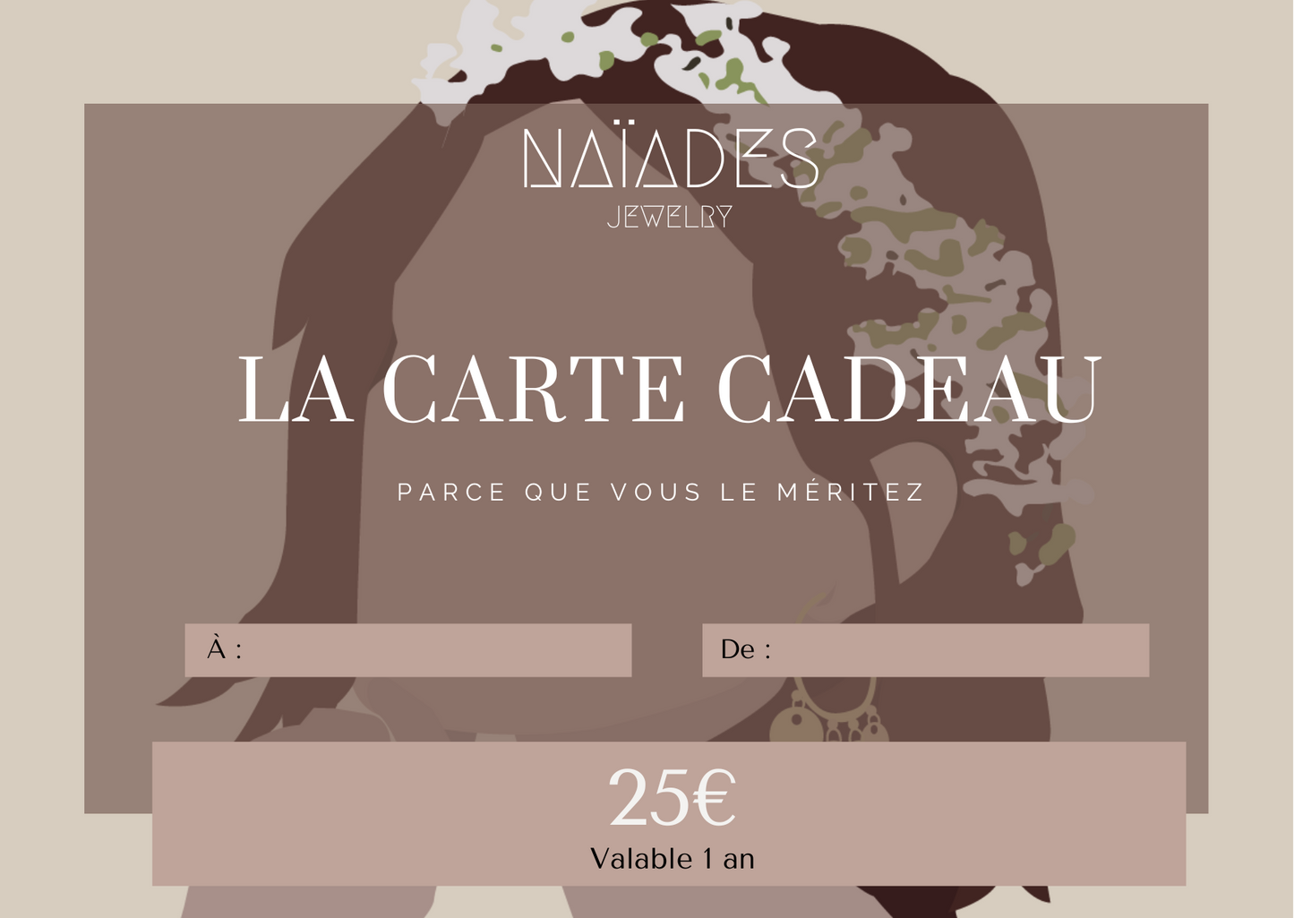 La carte-cadeau Naïades Jewelry