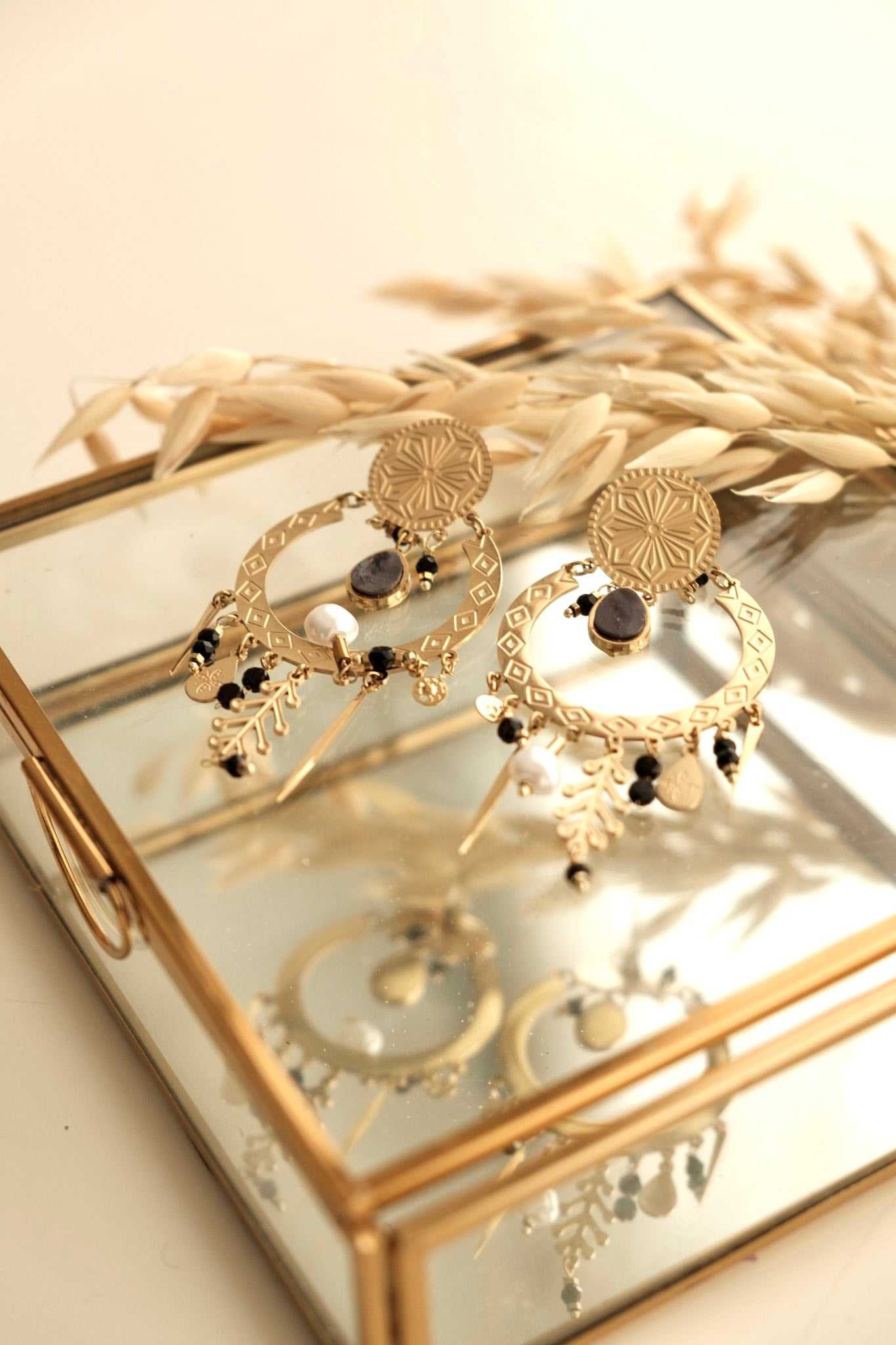 Boucles d'oreilles Jeanne - noir