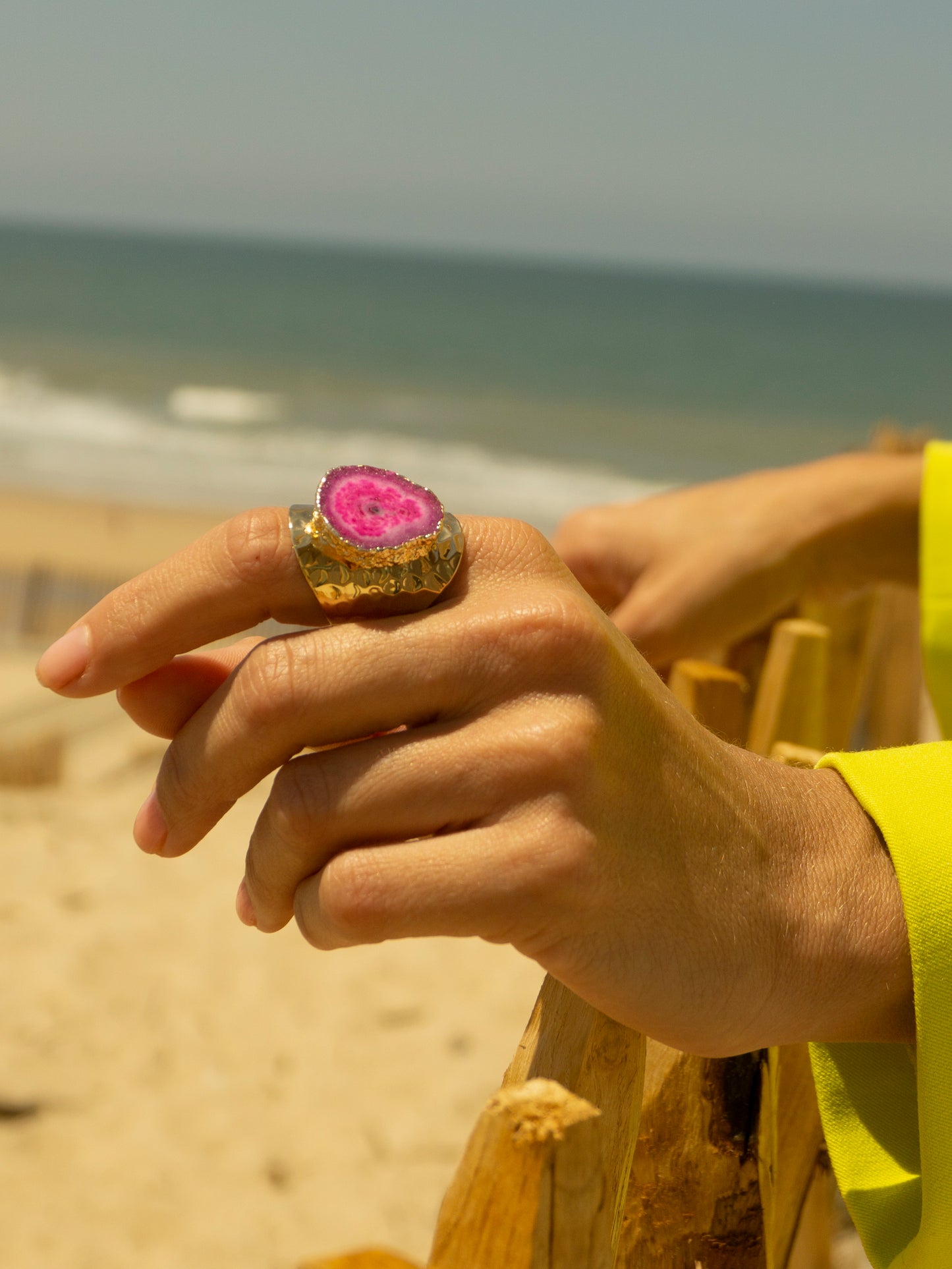 Bague Druzy - magenta