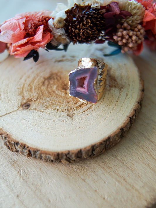 Bague Druzy - rose