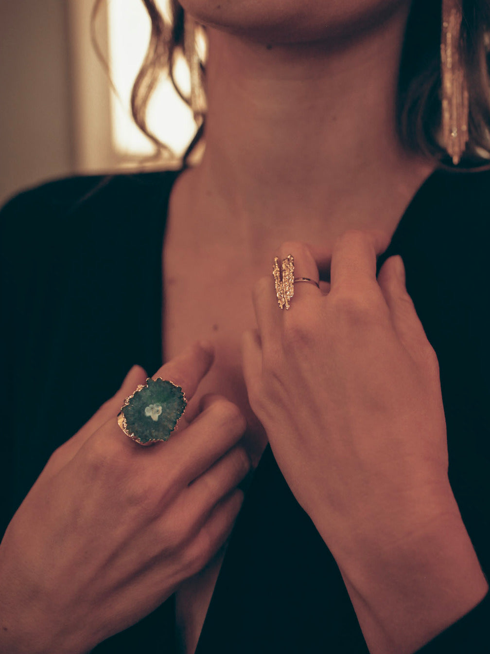 Bague Druzy - verte