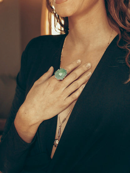 Bague Druzy - verte