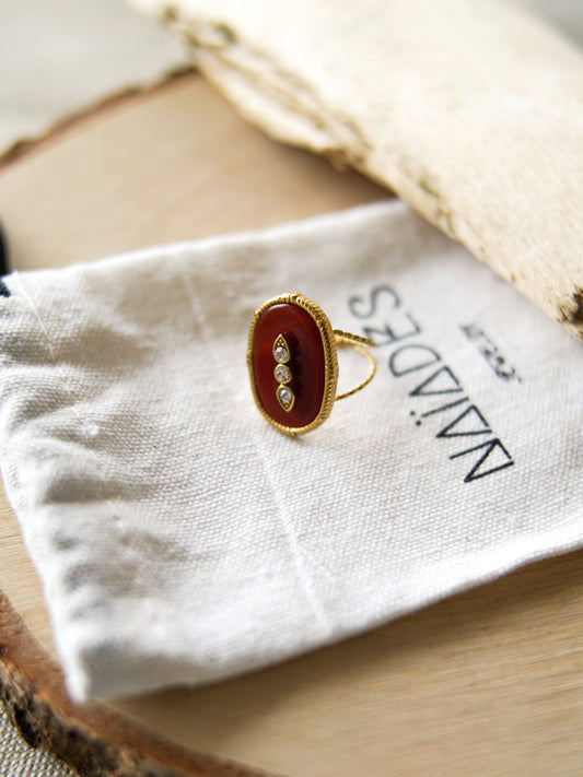 Bague Sacha - rouge bordeaux