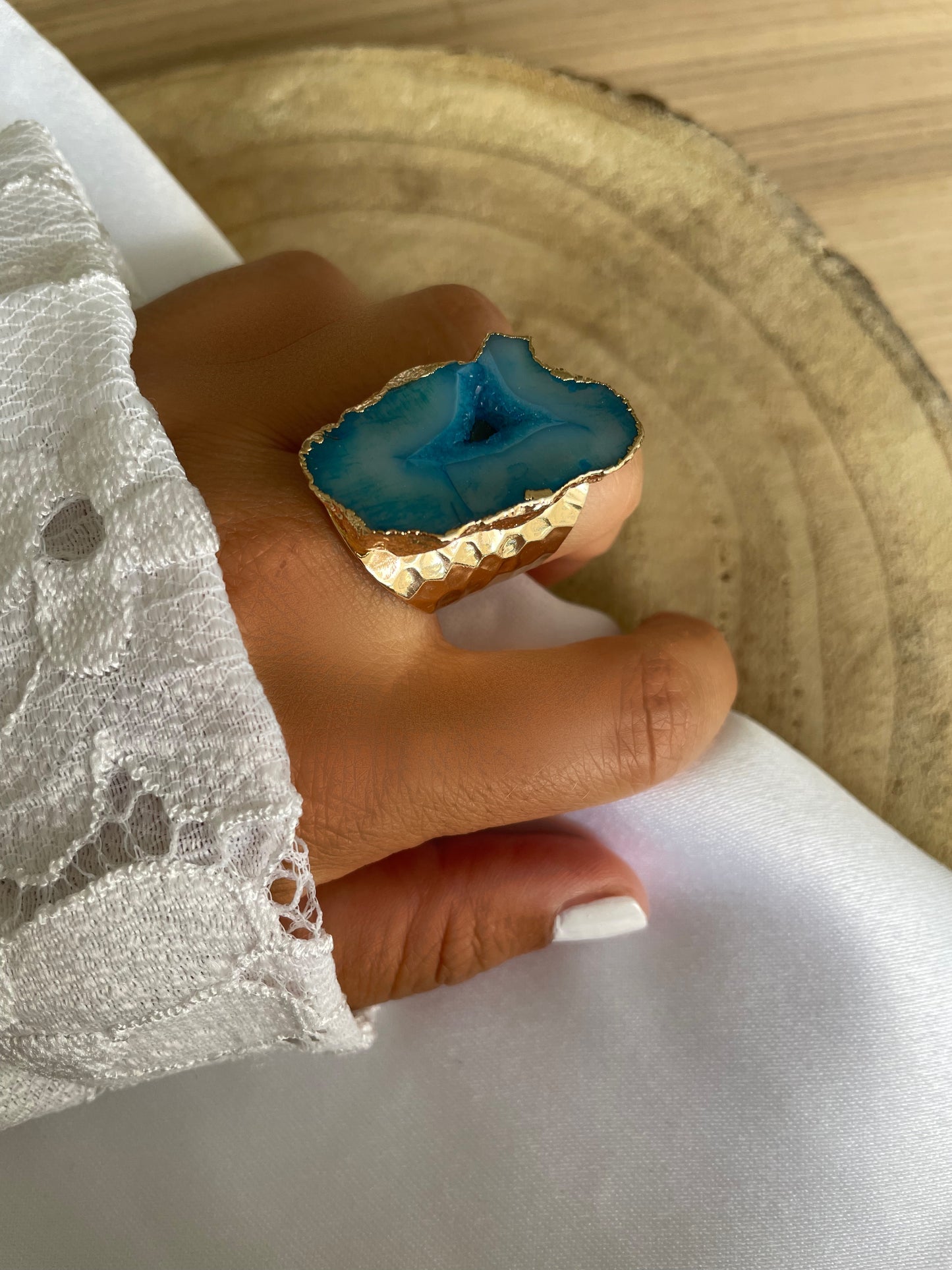 Bague Druzy - azur