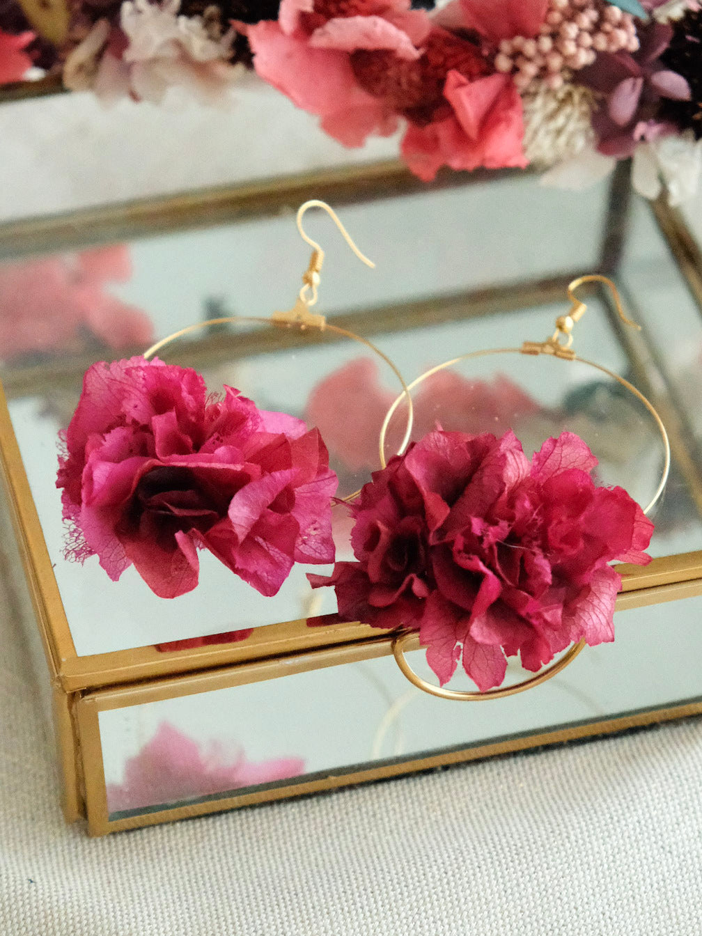 Boucles Chloris - Rose fuchsia