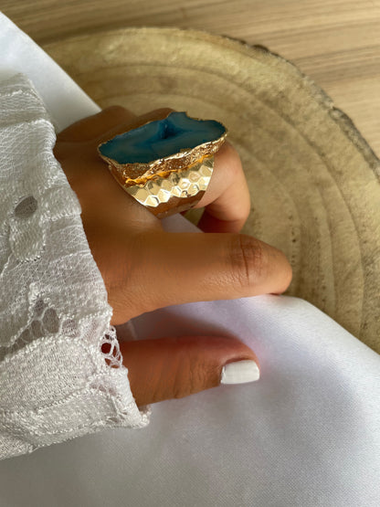 Bague Druzy - azur