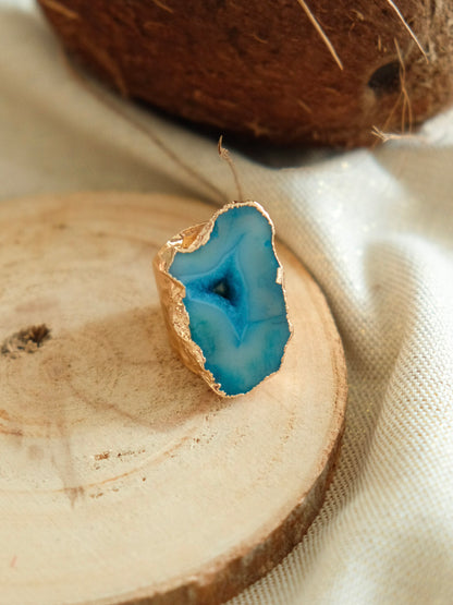 Bague Druzy - azur